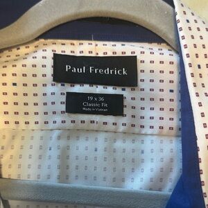 Paul Fredrick Blue and White Men's Shirt